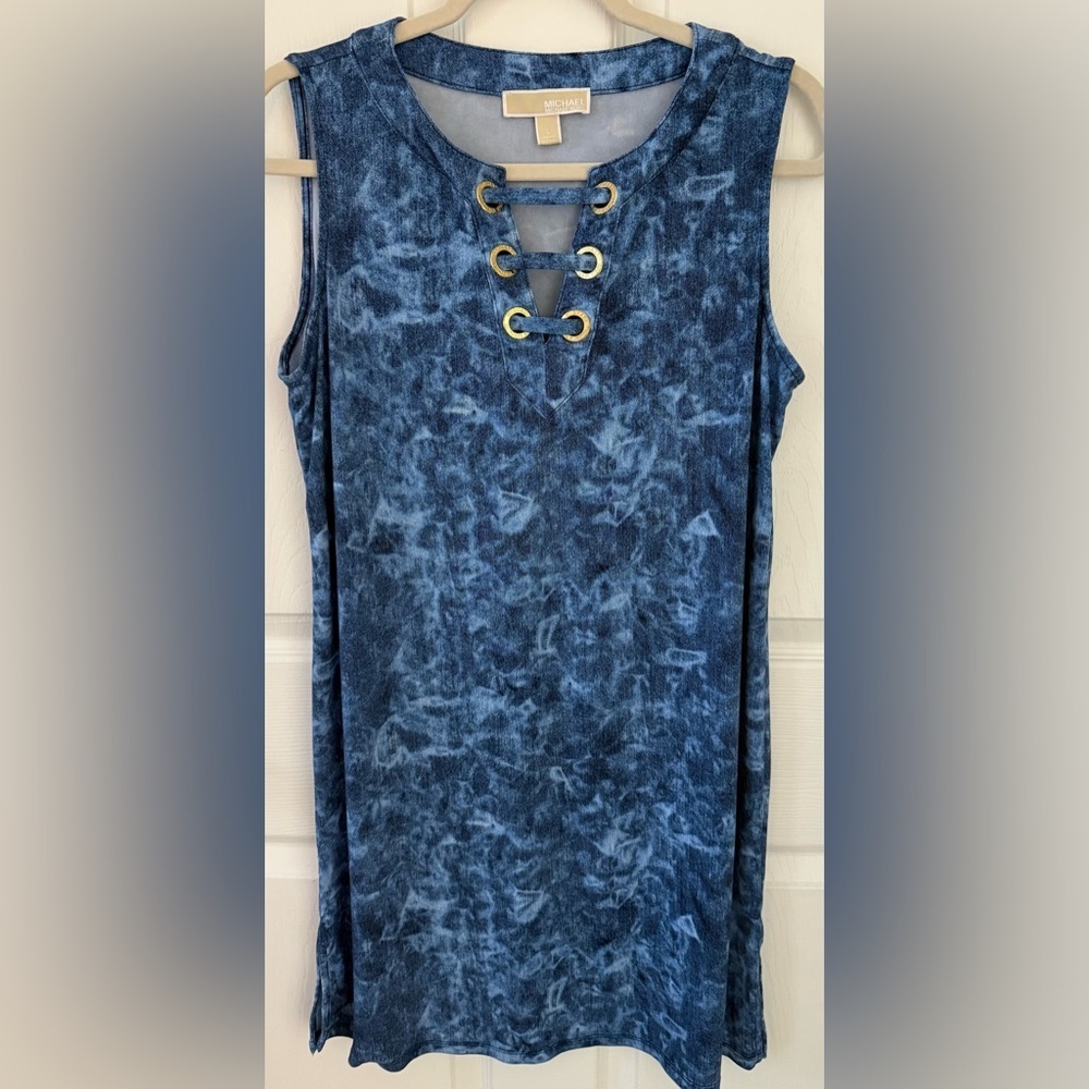 MICHAEL KORS NAVY TIE-DYE DRESS‎ - Picture 2 of 6
